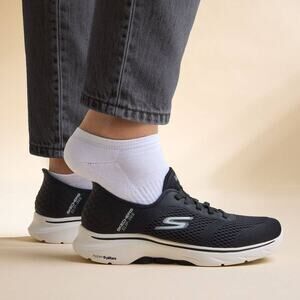 Skechers Men's 12 Black White Go Walk 7 Mesh Walking Sneakers Athletic LB6-3